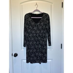 J. Jill Wearever Collection Black and White Long Sleeve Dress Size Small Petite